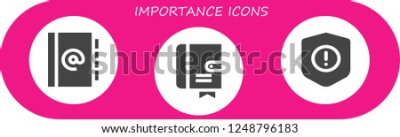 Vector icons pack of 3 filled importance icons. Simple modern icons about  - Agenda, Warning