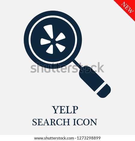 Yelp search icon. Editable Yelp search icon for web or mobile.