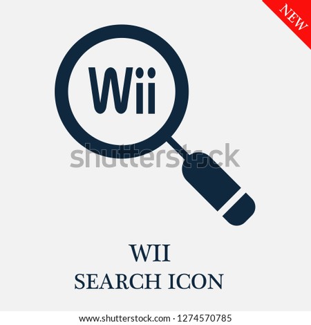 Wii search icon. Editable Wii search icon for web or mobile.