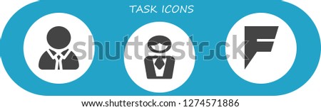  task icon set. 3 filled task icons. Simple modern icons about  - Manager, Foursquare