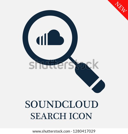 Soundcloud search icon. Editable Soundcloud search icon for web or mobile.