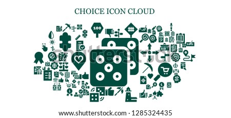  choice icon set. 93 filled choice icons. Simple modern icons about  - Dice, Thumbs down, Pick, Road sign, Signpost, Split point, Thumbs up, Dices, List, Touch, Crossroad, Tasks