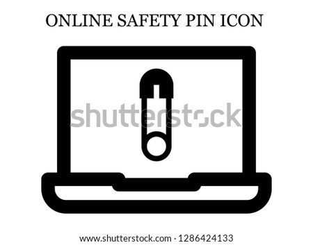 Safety pin search icon. Editable Safety pin search icon for web or mobile.