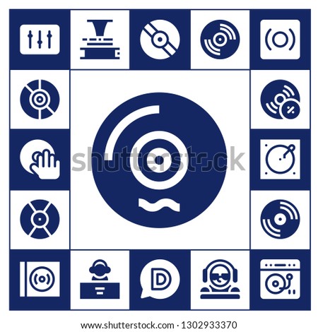  turntable icon set. 17 filled turntable icons.  Simple modern icons about  - DJ, Vinyl, Vynil, Turntable, Phonograph, Disqus, Record