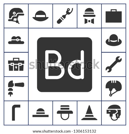 build icon set. 17 filled build icons.  Simple modern icons about  - Helmet, Hat, Toolbox, Phonegap build, Hammer, Wrench, Allen keys, Ripper