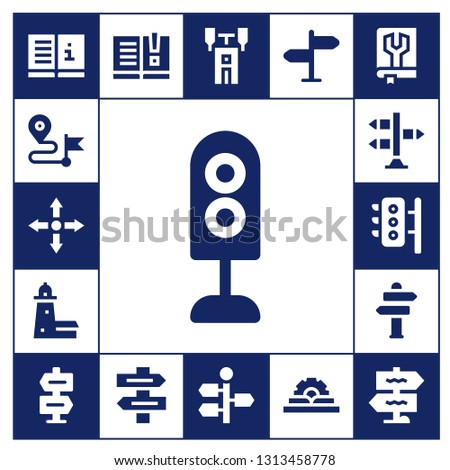 guidance icon set. 17 filled guidance icons.  Simple modern icons about  - Manual, Direction, Directions, Traffic light, Split point, Signpost, Traffic lights, Sign Post, Direction sign