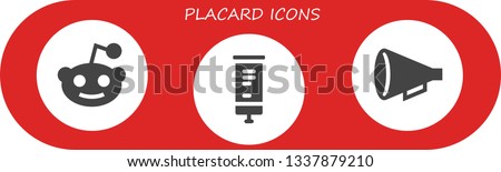 placard icon set. 3 filled placard icons.  Collection Of - Reddit, Roll up, Protest