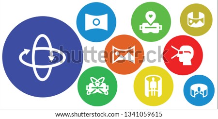 sixty icon set. 9 filled sixty icons.  Collection Of - 360 , Panorama, Virtual reality, panorama 360