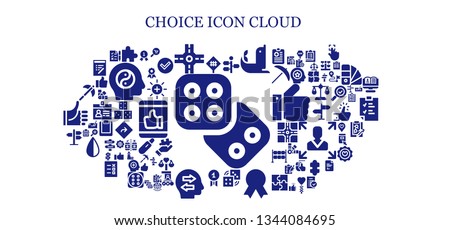 choice icon set. 93 filled choice icons.  Collection Of - Dice, Road sign, Puzzle, Crossroad, Signpost, Seal, Dices, Quality, Confused, Pick, Commerce, Tasks, Balance, Check, Like