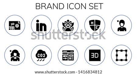 brand icon set. 10 filled brand icons.  Collection Of - d, Influencer, Linkedin, Co, Dragon, Cms, Emblem, Transformation