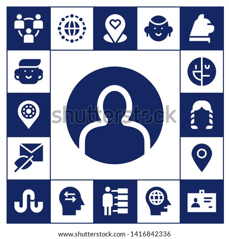 profile icon set. 17 filled profile icons.  Collection Of - Network, Avatar, Placeholder, User, Hidden, Mental disorder, Hairstyle, Stumbleupon, Mind, People, Head, Cat, ID