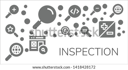 inspection icon set. 11 filled inspection icons.  Simple modern icons about  - Zoom in, Search, Zoom out, Zoom