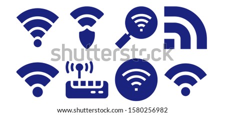 Modern Simple Set of podcast Vector filled Icons. Contains such as Wifi, Wireless, Wifi signal, Rss and more Fully Editable and Pixel Perfect icons.