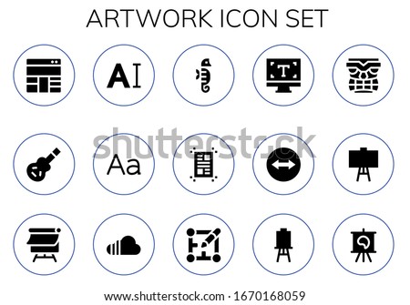 Modern Simple Set of artwork Vector filled Icons. Contains such as Layout, Electric guitar, Typography, Seahorse, Team viewer and more Fully Editable and Pixel Perfect icons.