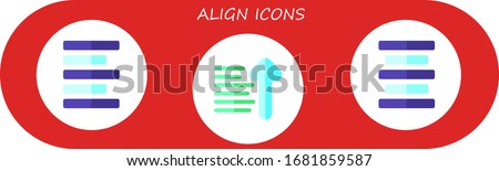 Modern Simple Set of align Vector flat Icons. Contains such as left alignment, sort ascending, center alignment and more Fully Editable and Pixel Perfect icons.