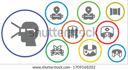 sixty icon set. 9 filled sixty icons.  Simple modern icons such as: Virtual reality, panorama 360 , 360 panorama, Panoramic