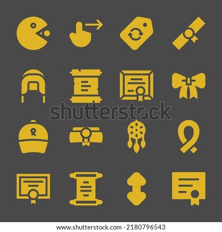 scroll web icons. Pacman and Swipe right, Diploma and Ribbon symbol, vector signs