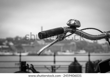 Similar – Image, Stock Photo close up handlebar of a bicycle