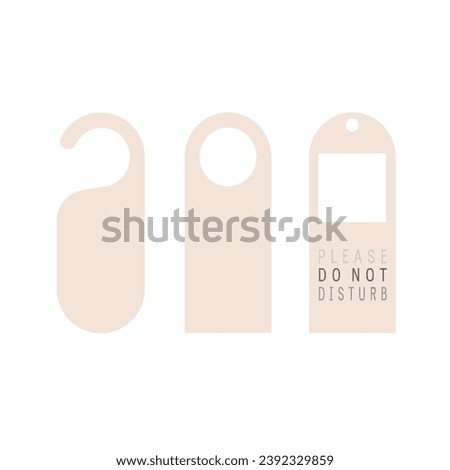 hotel do not disturb door hanger with special knitted design icons vector