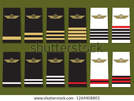 Military ranks and insignia of the world,Epaulets  Illustration on Vector