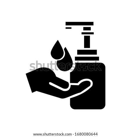 Hand wash in sanitiser  vector illustration design  isolated on white background, symbol for your web site design, icon logo, app, UI.