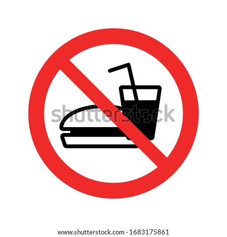 Foods not allowed sign. Red prohibition symbol sign vector illustration design. isolated on white background, vector illustration design, symbol for your web site design, icon logo, app, UI. Foto stock © 