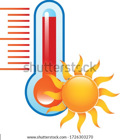 Hot day, isolated on White background, Weather icon page symbol for your web site design , app, UI. Weather icon Vector illustration can change color