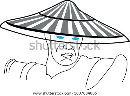 Mortal combat characters raiden head vector illustration graphic design,