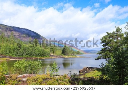 Similar – Image, Stock Photo Rainbow over a paddling pool in a garden