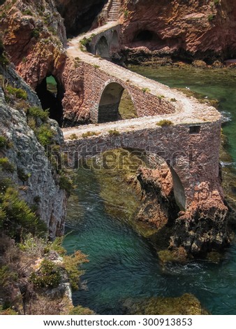 Image of Bridge to Fort  St John Baptist in Berlenga island, Portugal