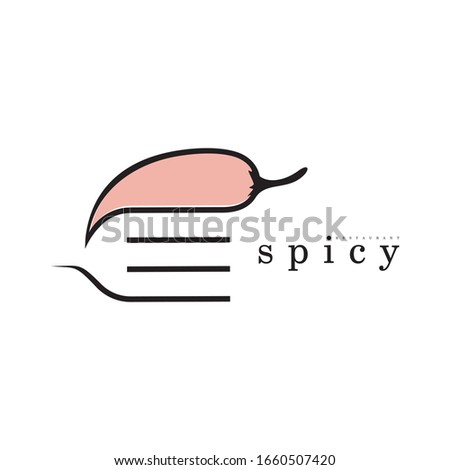 Chili and fork vector,in the concept of a restaurant logo design.