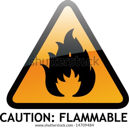 Vector of Alert Sign-3 Flammable