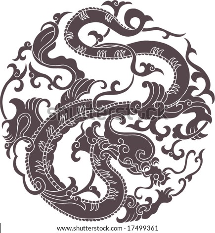 Vector Of Ancient Chinese Dragon Pattern - 17499361 : Shutterstock