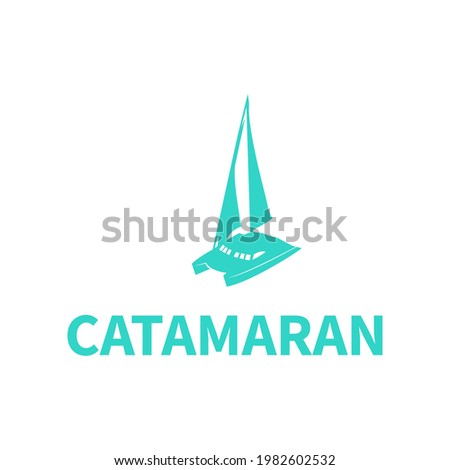 Illustration Vector graphic of catamaran boat design