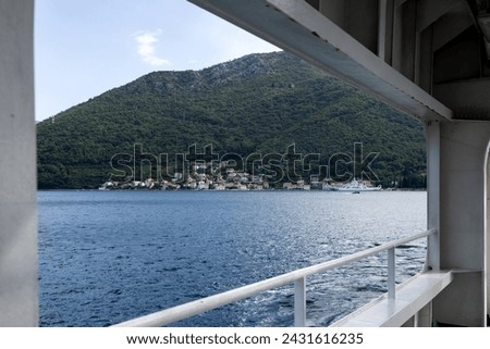 Similar – Image, Stock Photo View through window without glass in old wall