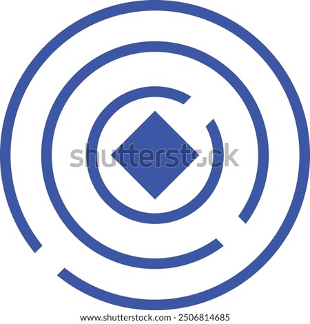 Blue circles logo, icon, vector illustration