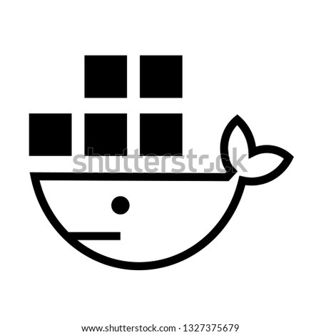 docker whale favorites icon vector