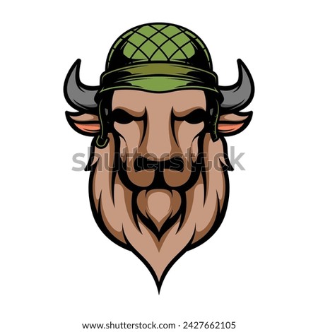Buffalo Soldier Helmet Mascot Design