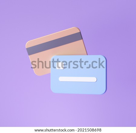3d credit card icon for contactless payments, online payment concept. 3d render illustration Imagine de stoc © 