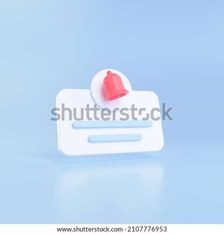 3D White speech bubble with a bell notification icon. 3d render illustration 商業照片 © 