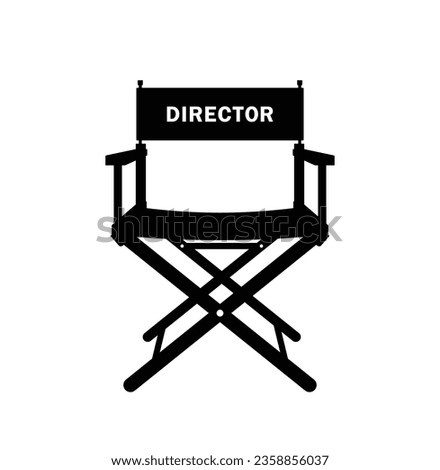 Movie director chair silhouette, cinema studio armchair