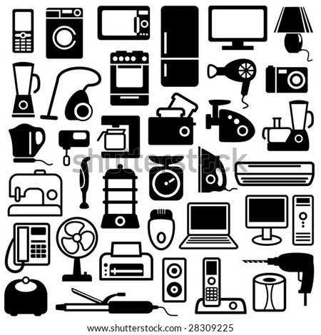 Home appliances icons