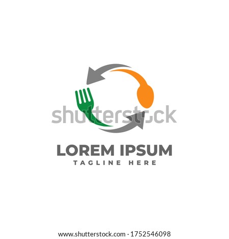 Spoon and Fork Switch/Arrow Rotate for Restaurant Logo Design
