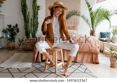 Similar – Foto Bild Boho Girl mit Hut Mädchen