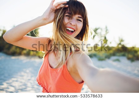 Similar – Image, Stock Photo Woman closing opening self storage door