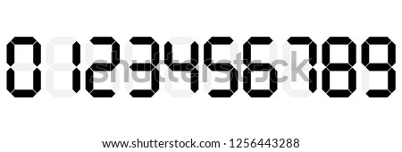 black digital arabic numerals and numbers isolated on white for web and design,vector illustration. Foto stock © 