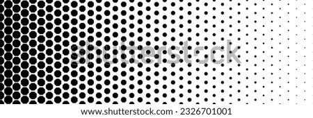 horizontal black halftone of octagon design for pattern and background.