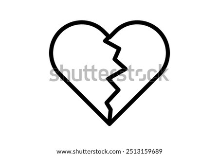 A minimalist outline design with a heart, arrow-pierced heart, broken heart, and love-filled heart. This illustration embodies the full spectrum of love.