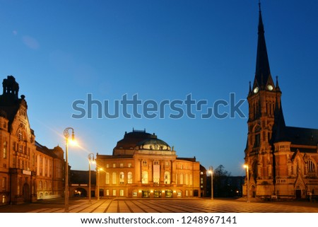 Similar – Foto Bild Kulturhauptstadt Chemnitz 2025 Blick über den Schlossteich Richtung Esse