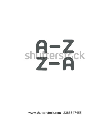 A-Z or Z-A icon. Simple style everything from a to z theme poster background symbol. A-Z or Z-A brand logo design element. A-Z or Z-A t-shirt printing. Vector for sticker.